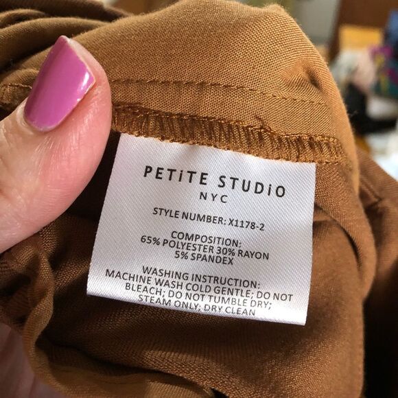 Petite Studio Pleated Wide Leg Pants - L - Picture 13 of 13